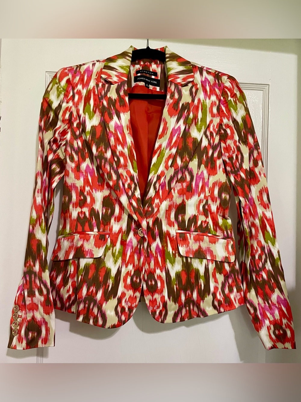 Jones New York Multi-Color Ikat Blazer
